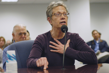 Nancy Linday, a Chatham Towers resident, said she worried about senior citizens living within the NYPD's "hard zone," and how their loved ones would manage to care for them during the trials.