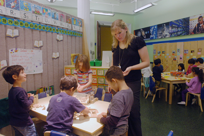 Two new kindergarten classes, like this one in 2009, will open in Tweed Courthouse in 2012. The Spruce Street School's kindergarten and 1st grade occupy the space this year and in the fall a charter middle school will move in for one year.