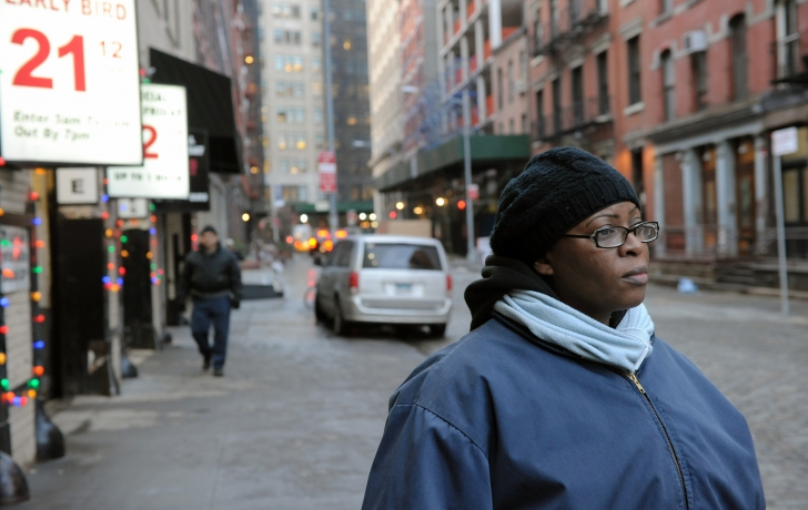 Amy Christopher, on Leonard Street outside the Louis Provenzano garage. Photographs by Carl Glassman/Tribeca Trib Amy Christopher, on Leonard Street outside the Louis Provenzano garage. Photographs by Carl Glassman/Tribeca Trib