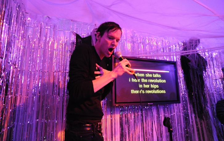 Rob Sheffield, a columnist for Rolling Stone, takes on "Rebel Girl" by Bikini Kill. Photo: Carl Glassman/Tribeca Trib Rob Sheffield, a columnist for Rolling Stone, takes on "Rebel Girl" by Bikini Kill. Photo: Carl Glassman/Tribeca Trib