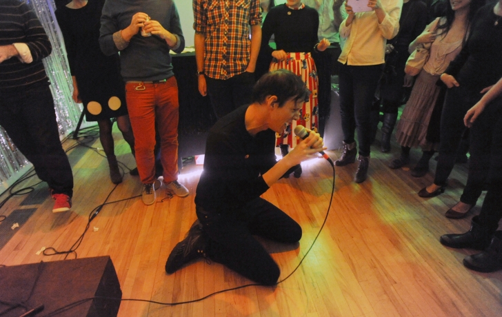 Rob Sheffield gets down to the groove with "Rebel Girl." Photo: Carl Glassman/Tribeca Trib Rob Sheffield gets down to the groove with "Rebel Girl." Photo: Carl Glassman/Tribeca Trib