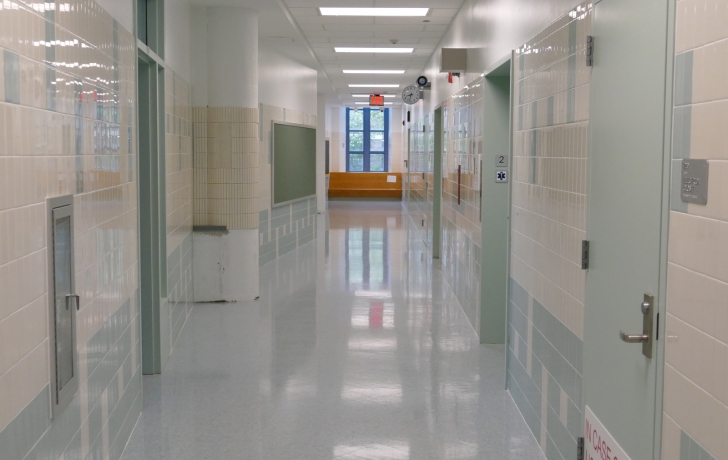 Hallways are tiled in calming, cool colors. Photo: Carl Glassman/Tribeca Trib Hallways are tiled in calming, cool colors. Photo: Carl Glassman/Tribeca Trib