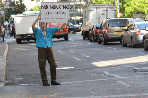 Jill Godmilow organized the campaign to reduce horn-honking on Hudson Street. Photo: Carl Glassman/Tribeca Trib